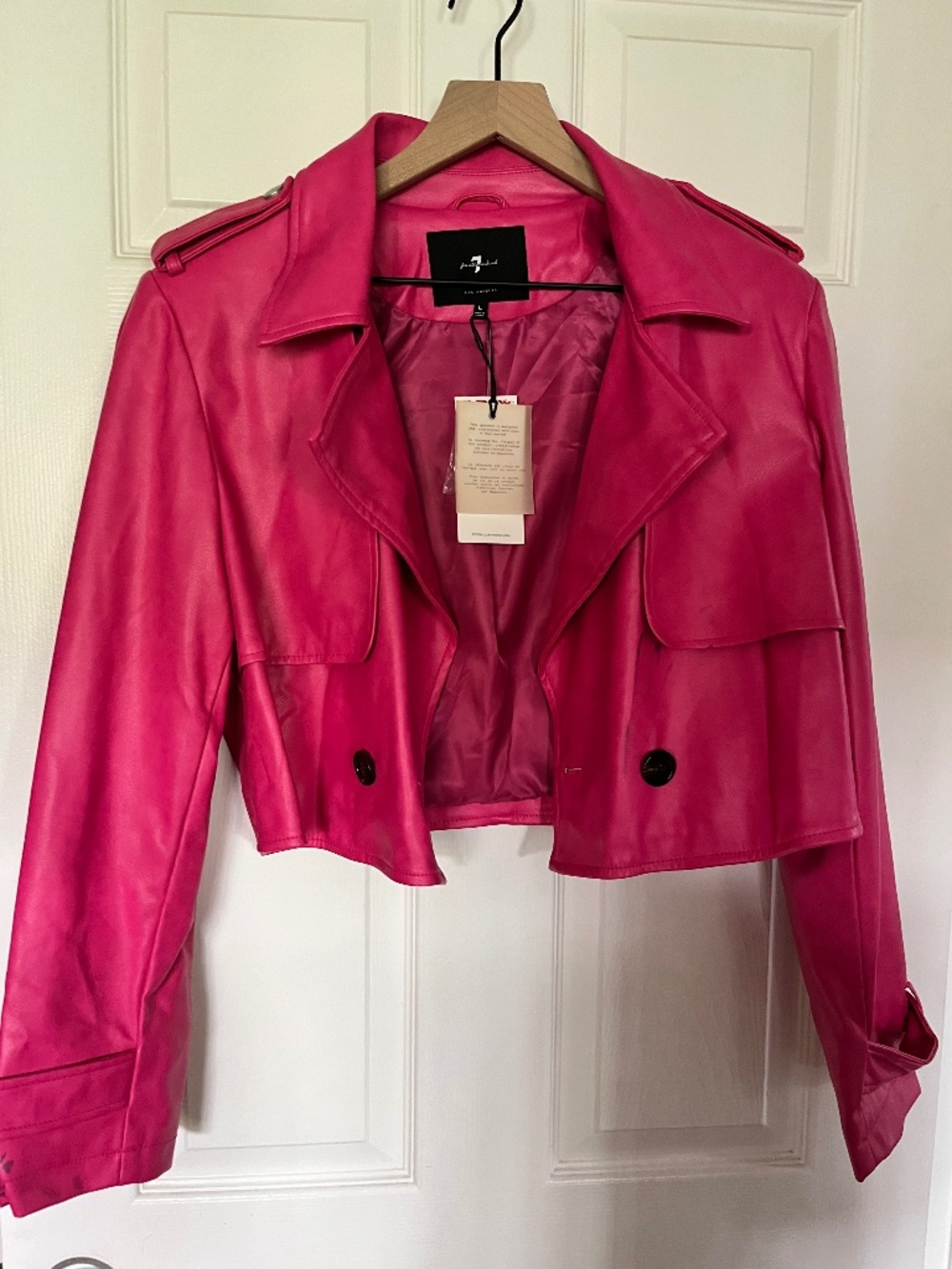 NEW 7 For All Mankind Pink Crop jacket